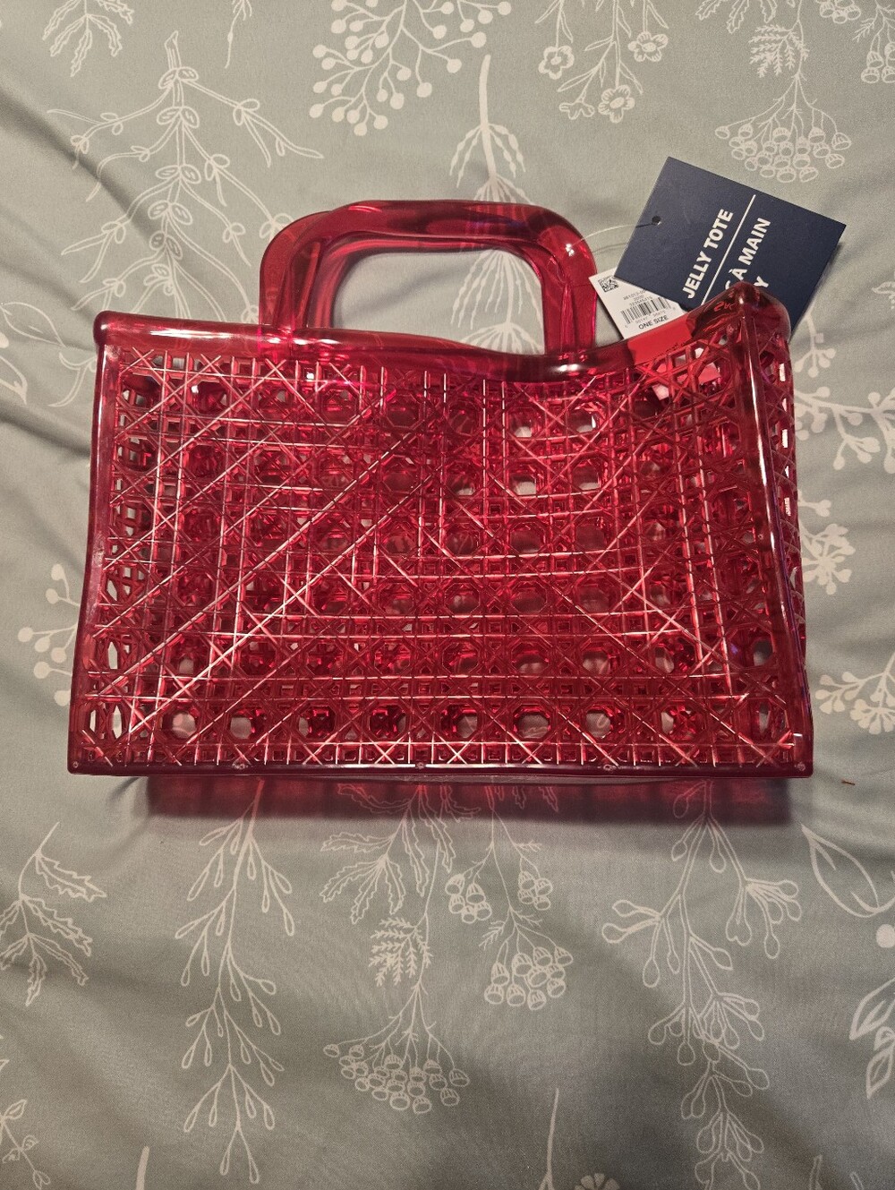 Old Navy Red Transparent Jelly Tote